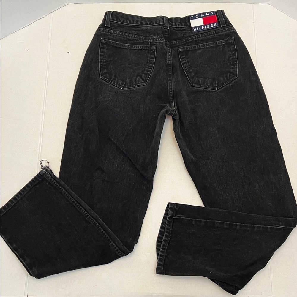 90’s TOMMY HILFIGER BLACK STRAIGHT LEG HIGH WAIST JEANS